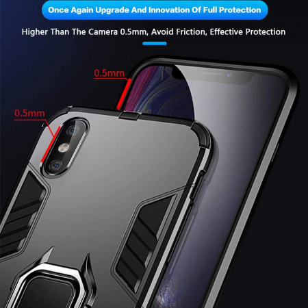 Husa iPhone XS Max, Techsuit Shield Ring, Negru [7]