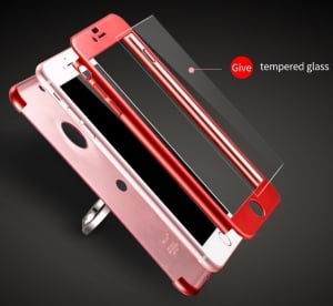 Husa Joyroom 360 Ring + folie sticla iPhone 6 Plus / 6S Plus, Red [1]