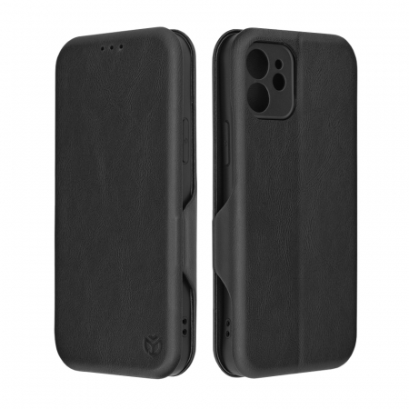 iPhone - Husa magnetica tip carte iPhone 12, Safe Wallet Plus, Negru