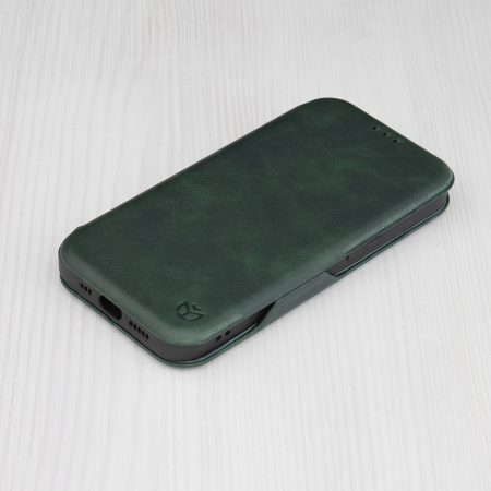 Husa magnetica tip carte iPhone 14, Safe Wallet Plus, Green [6]