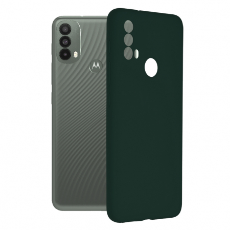 Motorola Moto E40 - Husa Motorola Moto E40, Soft Edge Silicone, Dark Green