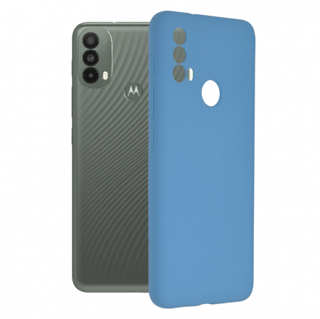 Motorola Moto E40 - Husa Motorola Moto E40, Soft Edge Silicone, Denim Blue