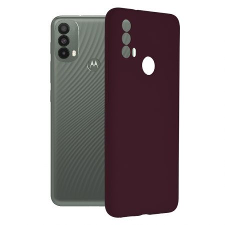 Motorola Moto E40 - Husa Motorola Moto E40, Soft Edge Silicone, Plum Violet