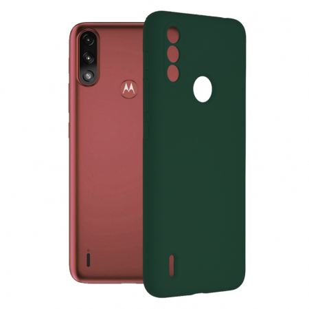 Motorola - Husa Motorola Moto E7 Power / E7i Power, Soft Edge Silicone, Dark Green