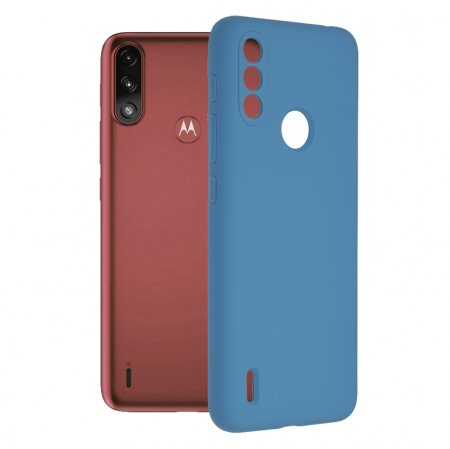Motorola - Husa Motorola Moto E7 Power / E7i Power, Soft Edge Silicone, Denim Blue