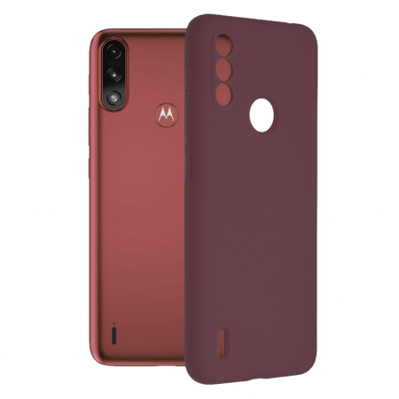 Motorola - Husa Motorola Moto E7 Power / E7i Power, Soft Edge Silicone, Plum Violet