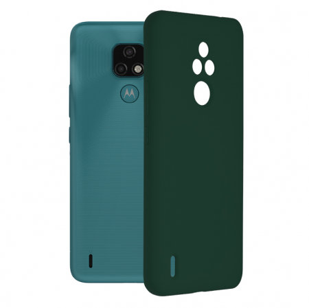 Motorola - Husa Motorola Moto E7, Soft Edge Silicone, Dark Green