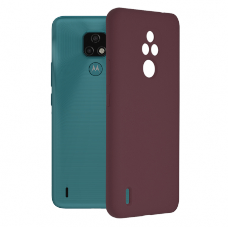 Motorola - Husa Motorola Moto E7, Soft Edge Silicone, Plum Violet