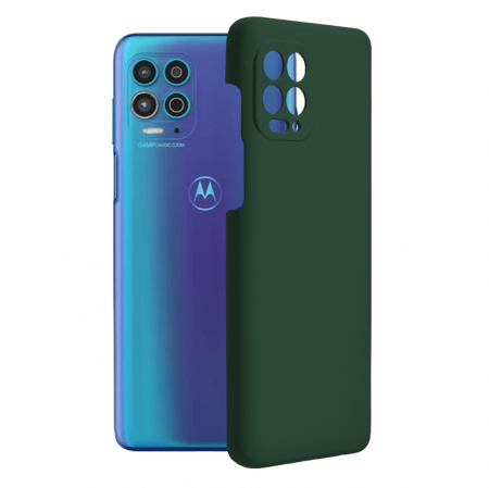 Motorola Moto G100 - Husa Motorola Moto G100, Soft Edge Silicone, Dark Green