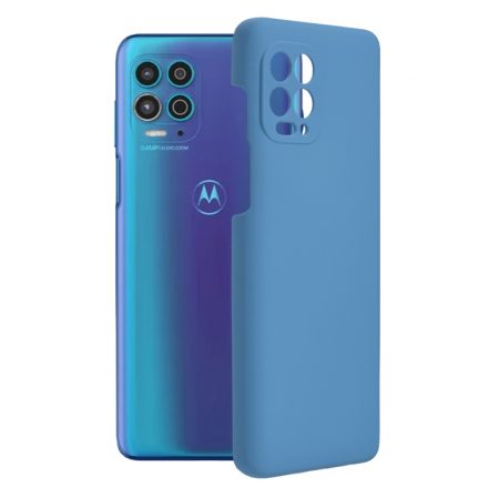 Motorola Moto G100 - Husa Motorola Moto G100, Soft Edge Silicone, Denim Blue