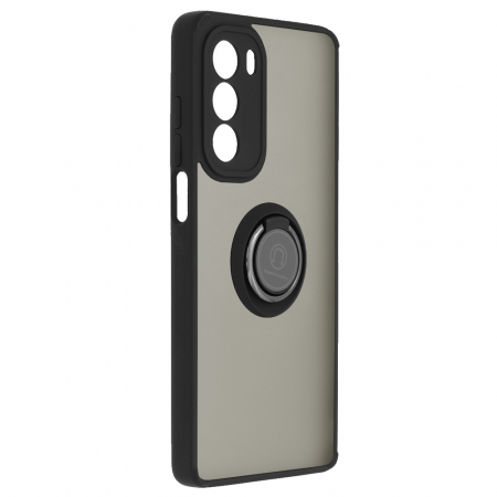 Husa Motorola Moto G200 5G cu inel suport stand magnetic, Negru [1]