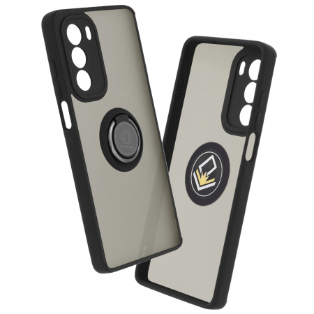 Motorola Moto G200 5G - Husa Motorola Moto G200 5G cu inel suport stand magnetic, Negru
