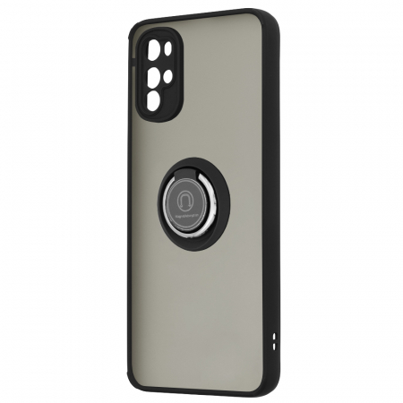 Husa Motorola Moto G22 cu inel suport stand magnetic, Negru [1]
