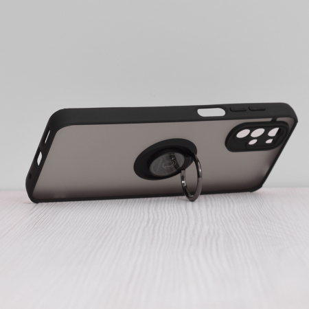 Husa Motorola Moto G22 cu inel suport stand magnetic, Negru [3]