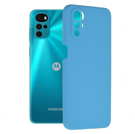 Motorola Moto G22 - Husa Motorola Moto G22, Soft Edge Silicone, Denim Blue
