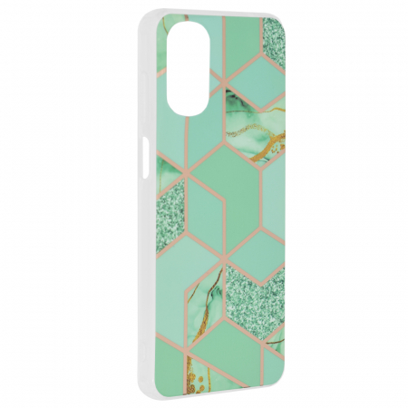 Husa Motorola Moto G22, Techsuit Marble Series, Green Hex [1]