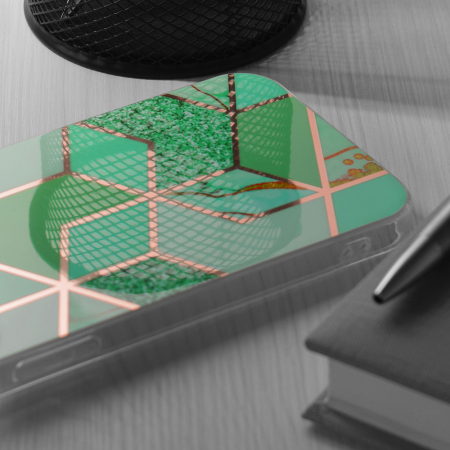 Husa Motorola Moto G22, Techsuit Marble Series, Green Hex [2]