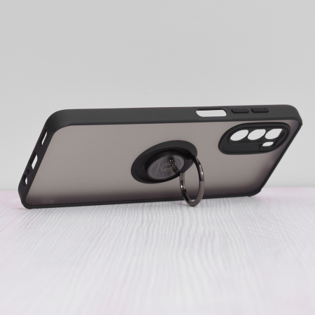 Husa Motorola Moto G52 cu inel suport stand magnetic, Negru [3]