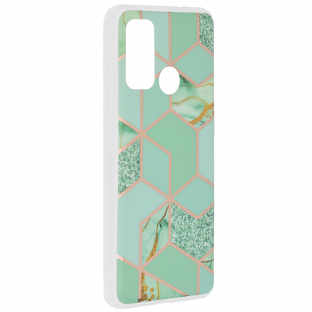 Husa Motorola Moto G60, Techsuit Marble Series, Green Hex [1]
