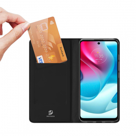 Husa Motorola Moto G60s, Dux Ducis Skin Pro Flip Book, Negru [2]