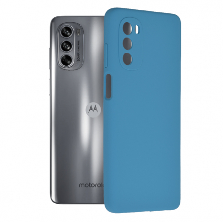 Motorola Moto G62 - Husa Motorola Moto G62, Soft Edge Silicone, Denim Blue