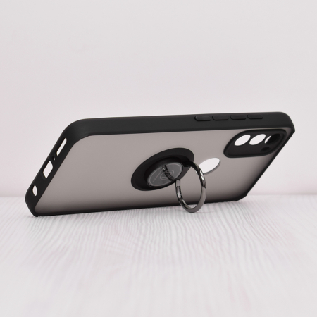 Husa Motorola Moto G71 5G cu inel suport stand magnetic, Negru [4]