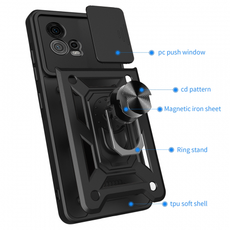 Husa Motorola Moto G72 cu protectie camera Techsuit CamShield Series, Negru [4]