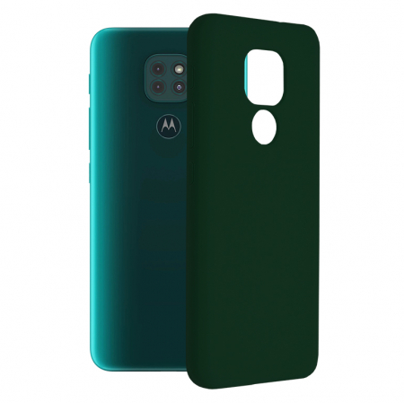 Motorola Moto G9 Play - Husa Motorola Moto G9 Play, Soft Edge Silicone, Dark Green