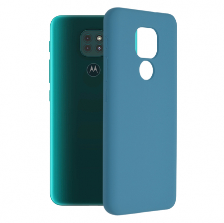 Motorola Moto G9 Play - Husa Motorola Moto G9 Play, Soft Edge Silicone, Denim Blue