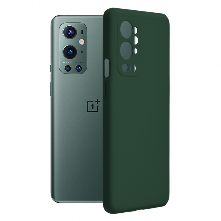 OnePlus 9 Pro - Husa OnePlus 9 Pro, Soft Edge Silicone, Dark Green