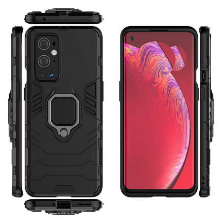Husa OnePlus 9 Pro, Techsuit Shield Ring, Negru [7]