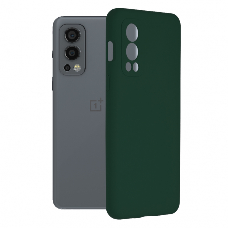 OnePlus Nord 2 5G - Husa OnePlus Nord 2 5G, Soft Edge Silicone, Dark Green