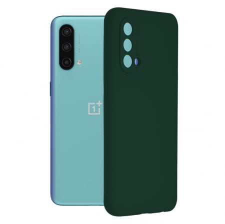 OnePlus Nord CE 5G - Husa OnePlus Nord CE 5G, Soft Edge Silicone, Dark Green