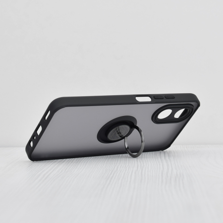 Husa OPPO A17 cu inel suport stand magnetic, Negru [1]