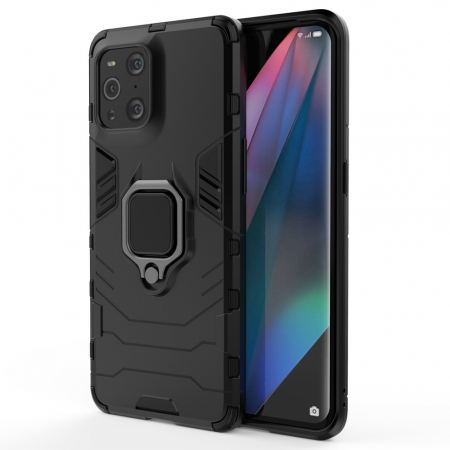 Oppo Find X3 / X3 Pro - Husa OPPO Find X3 / X3 Pro, Techsuit Shield Ring, Negru