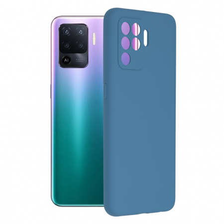 Oppo A94 - Husa OPPO Reno5 Lite / A94, Soft Edge Silicone, Denim Blue