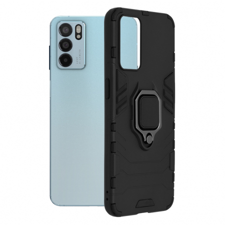 Oppo Reno6 5G - Husa OPPO Reno6 5G, Techsuit Shield Ring, Negru