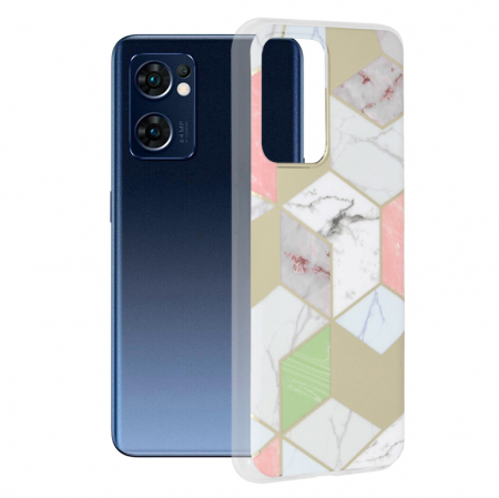 Oppo Reno7 5G - Husa OPPO Reno7 5G, Techsuit Marble Series, Purple Hex