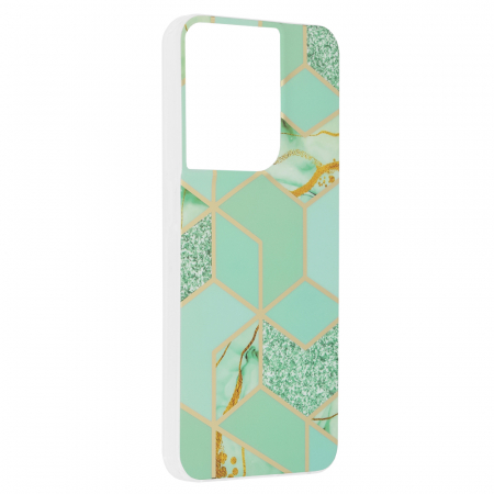 Husa OPPO Reno8 4G, Techsuit Marble Series, Green Hex [1]