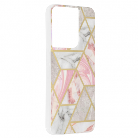 Husa OPPO Reno8 4G, Techsuit Marble Series, Pink Hex [1]