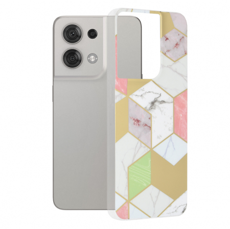 Oppo Reno8 4G - Husa OPPO Reno8 4G, Techsuit Marble Series, Purple Hex