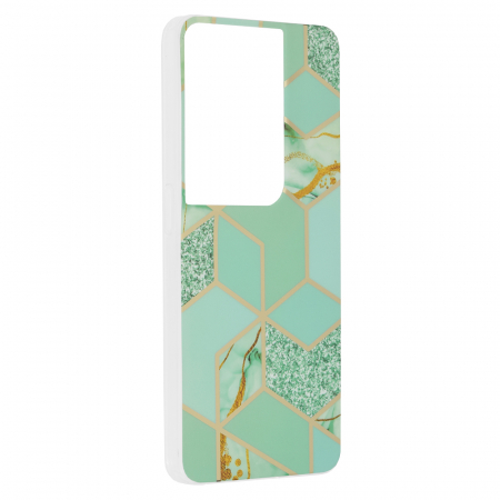 Husa OPPO Reno8 Pro, Techsuit Marble Series, Green Hex [1]