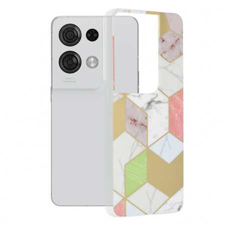 Oppo - Husa OPPO Reno8 Pro, Techsuit Marble Series, Purple Hex