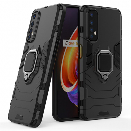 Realme - Husa Realme 7, Techsuit Shield Ring, Negru