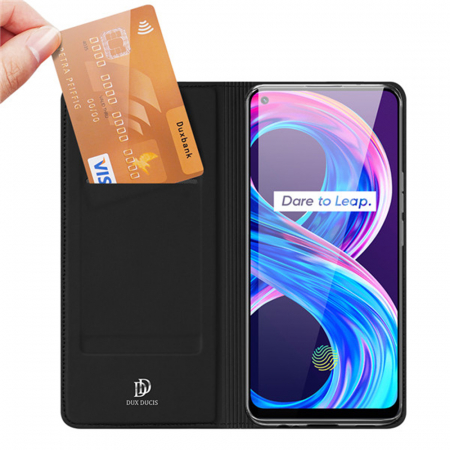 Husa Realme 8 / 8 Pro, Dux Ducis Skin Pro Flip Book, Negru [1]