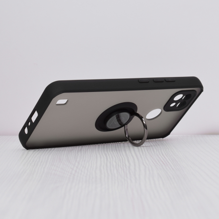 Husa Realme C21 cu inel suport stand magnetic, Negru [3]
