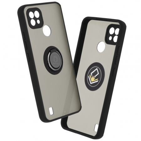 Realme - Husa Realme C21 cu inel suport stand magnetic, Negru
