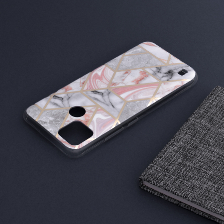 Husa Realme C21Y / C25Y, Techsuit Marble Series, Pink Hex [4]