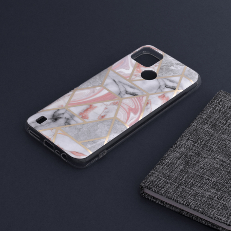 Husa Realme C21Y / C25Y, Techsuit Marble Series, Pink Hex [3]