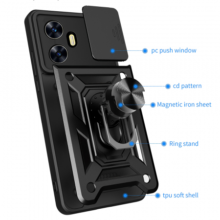 Husa Realme C55 cu protectie camera Techsuit CamShield Series, Negru [5]